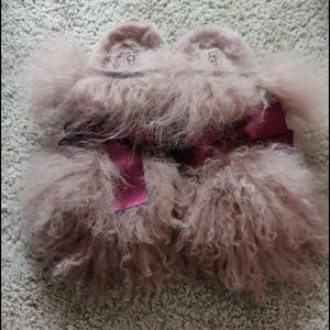 Ugg Mongolian fluff coquette slippers